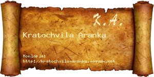 Kratochvila Aranka névjegykártya