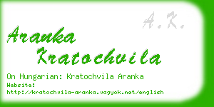 aranka kratochvila business card